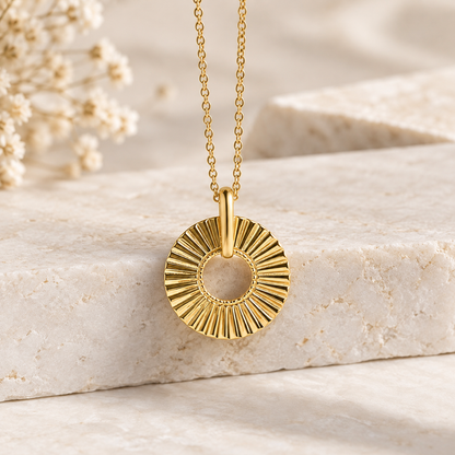 Ribbed Circle Pendant