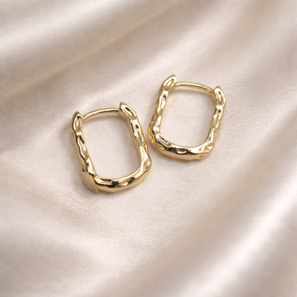 Hammered Huggie Earrings
