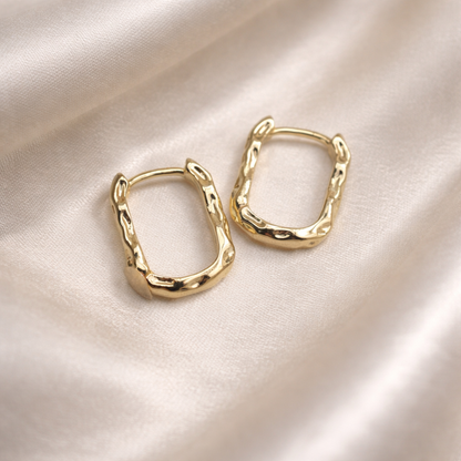 Hammered Huggie Earrings