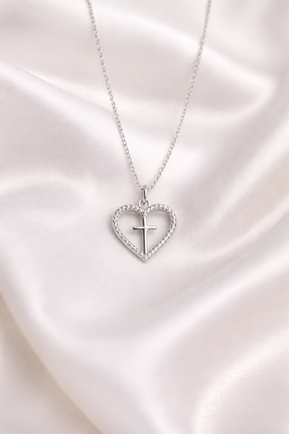 Heart Cross Necklace