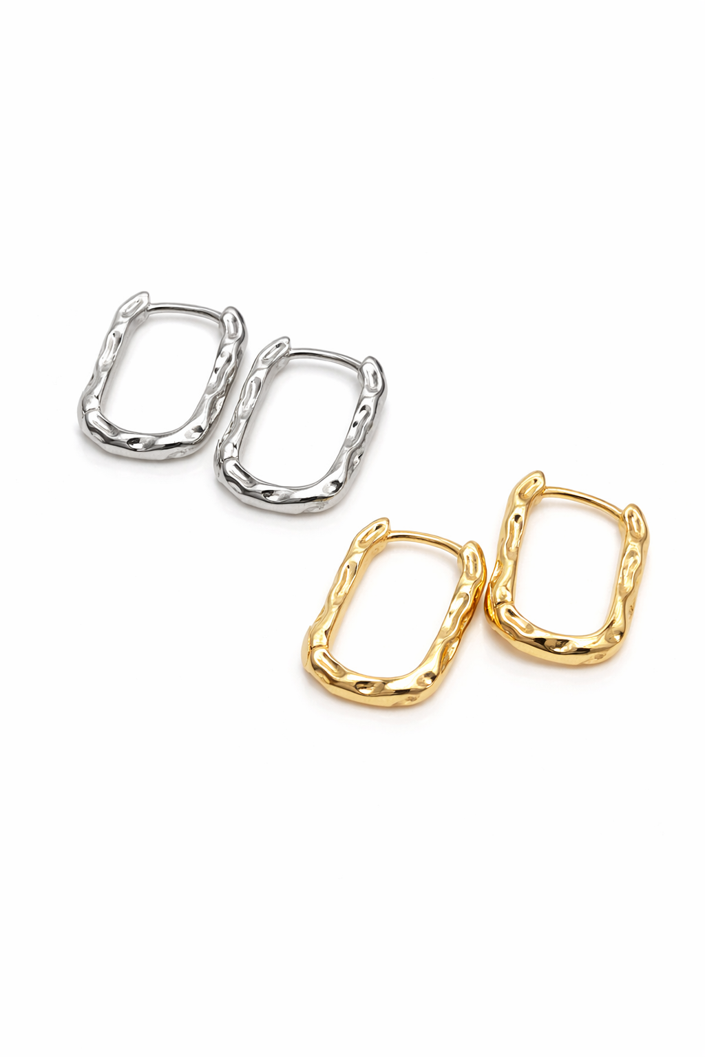 Hammered Huggie Earrings