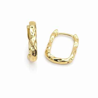Hammered Huggie Earrings