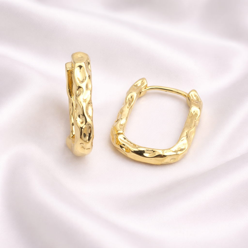 Hammered Huggie Earrings