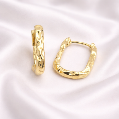 Hammered Huggie Earrings