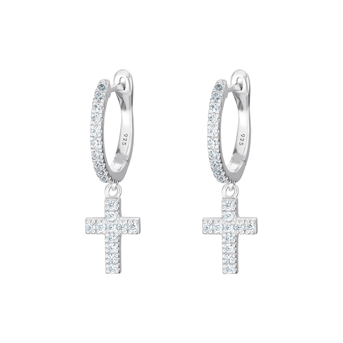 Cross Huggie Earrings