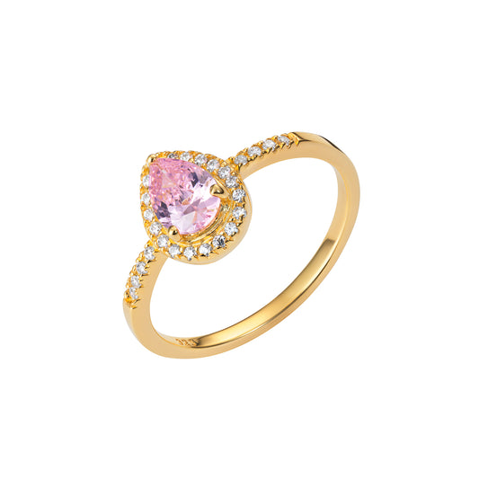 Pink Pear Shape Ring