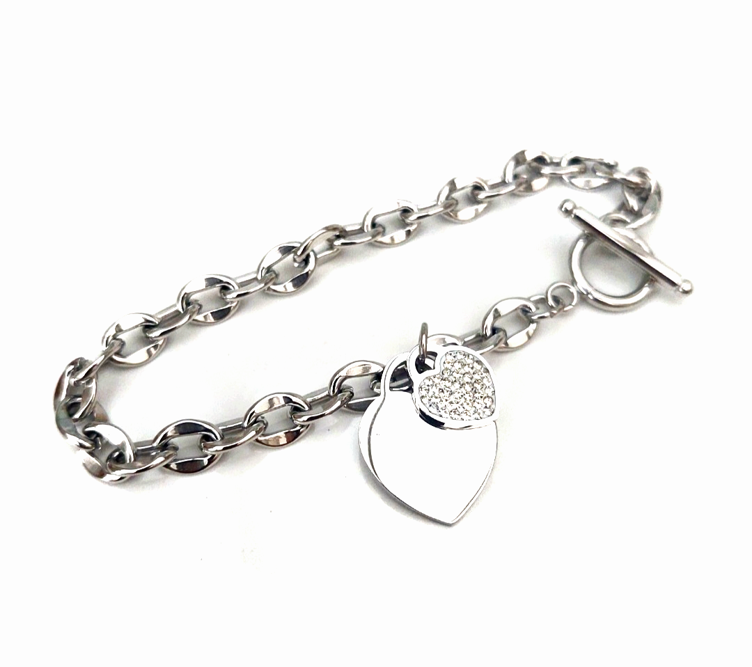 T Bar Heart Bracelet