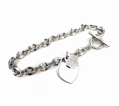 T Bar Heart Bracelet