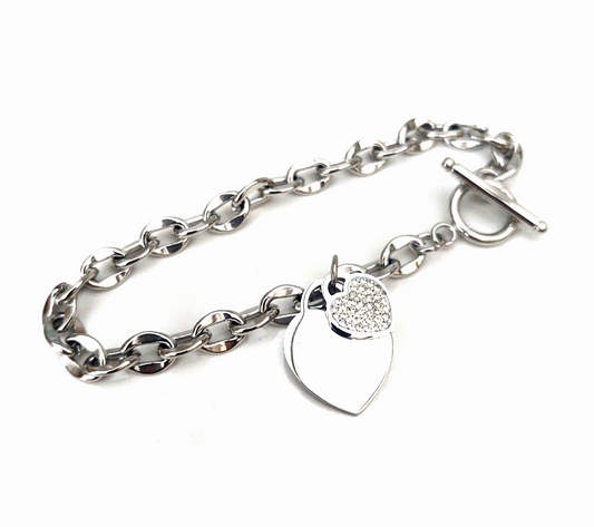 T Bar Heart Bracelet