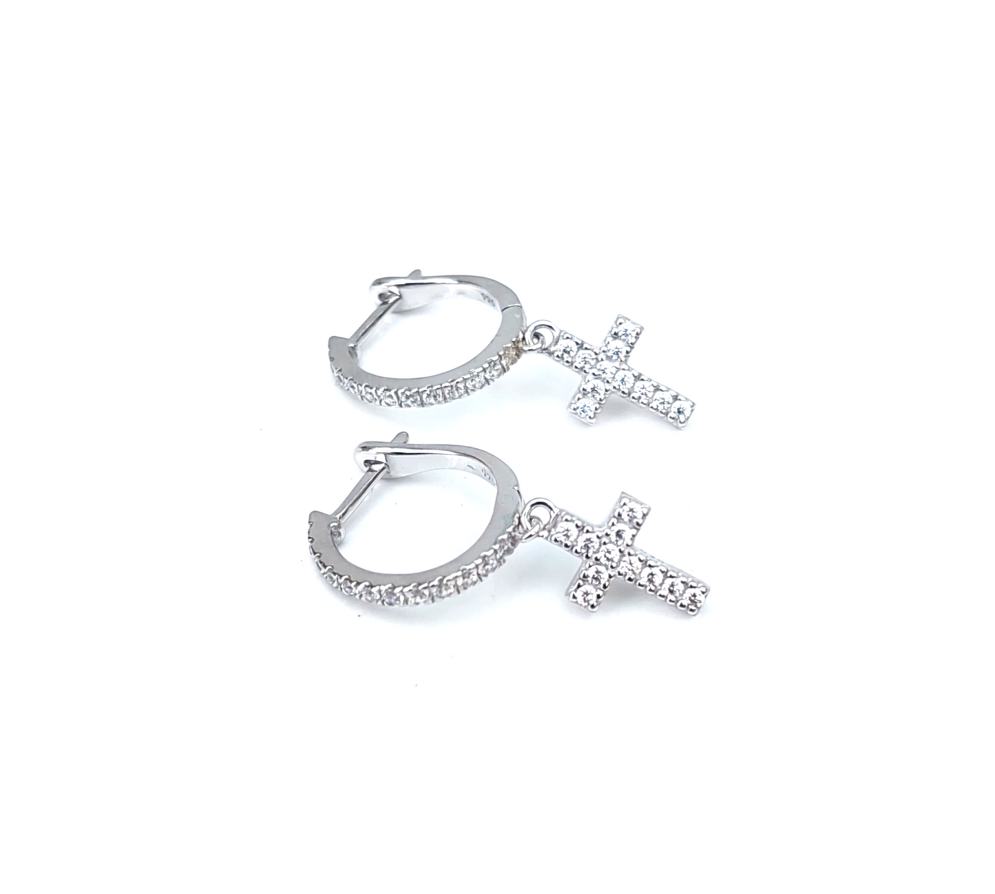 Cross Huggie Earrings