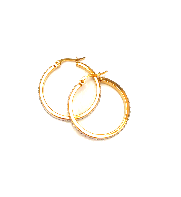 Crystal Hoop Earrings Medium