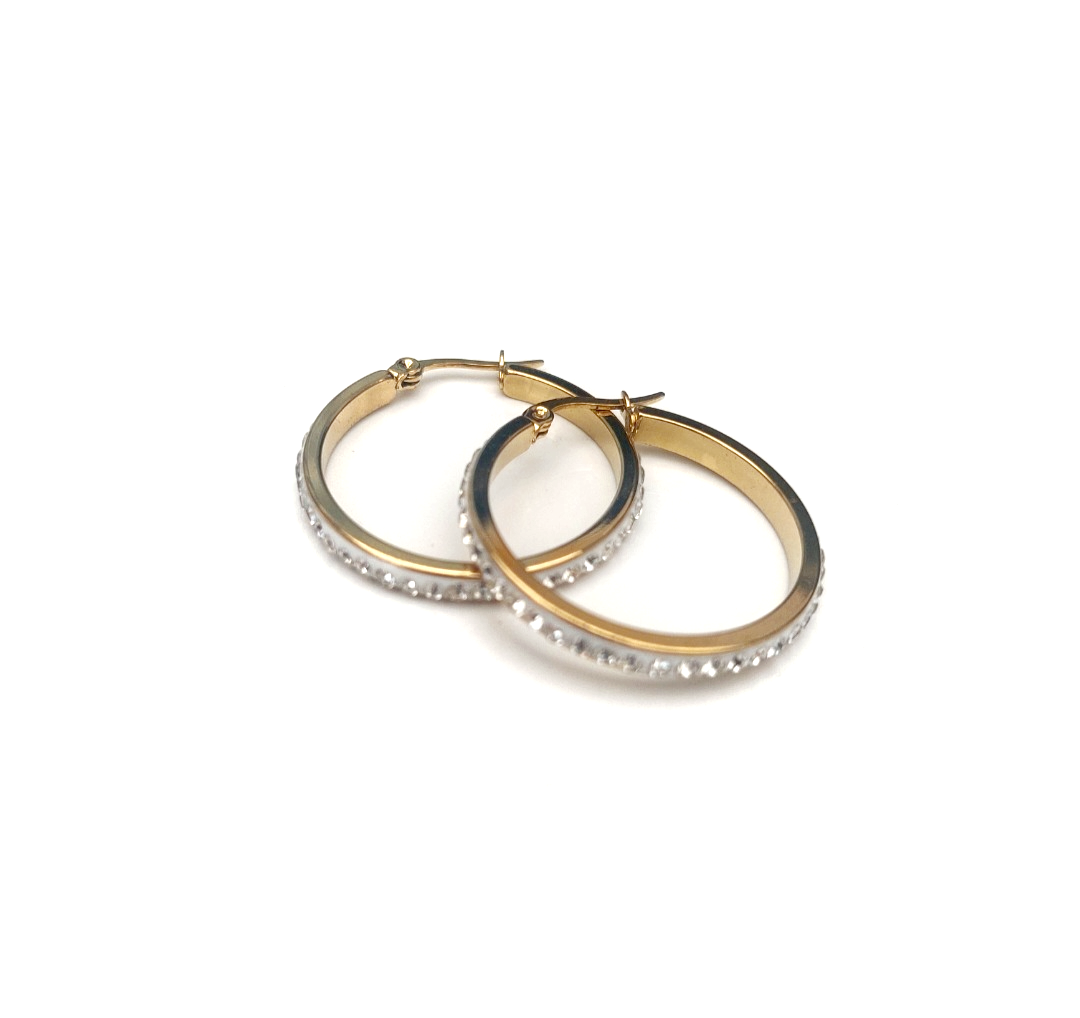 Crystal Hoop Earrings Medium