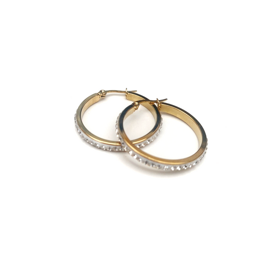 Crystal Hoop Earrings Medium