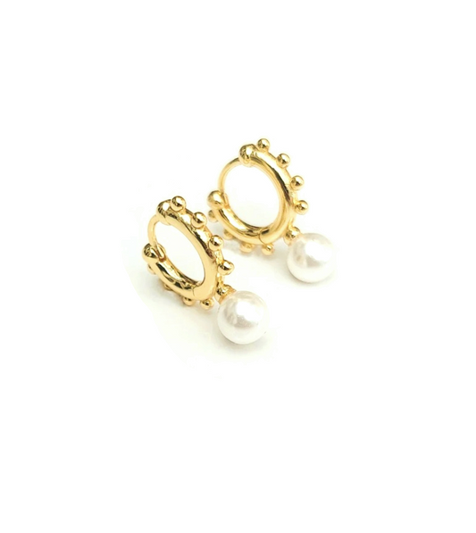 Pearl Huggie Earrings