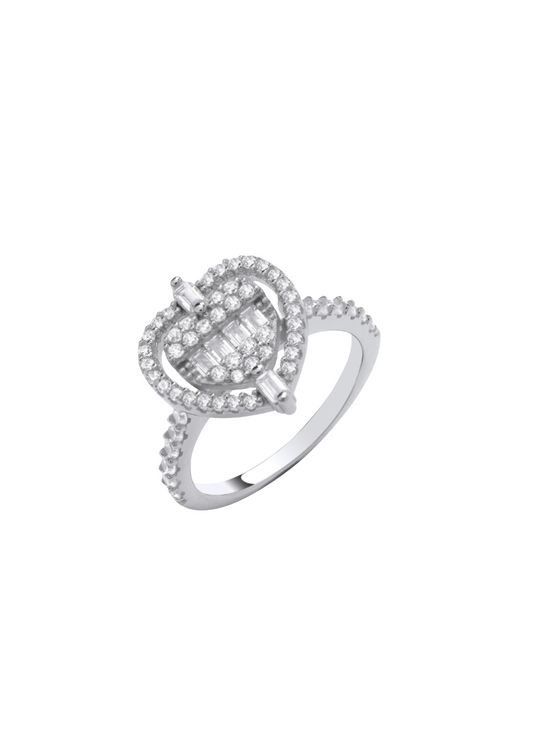 Fancy Heart Cz Ring