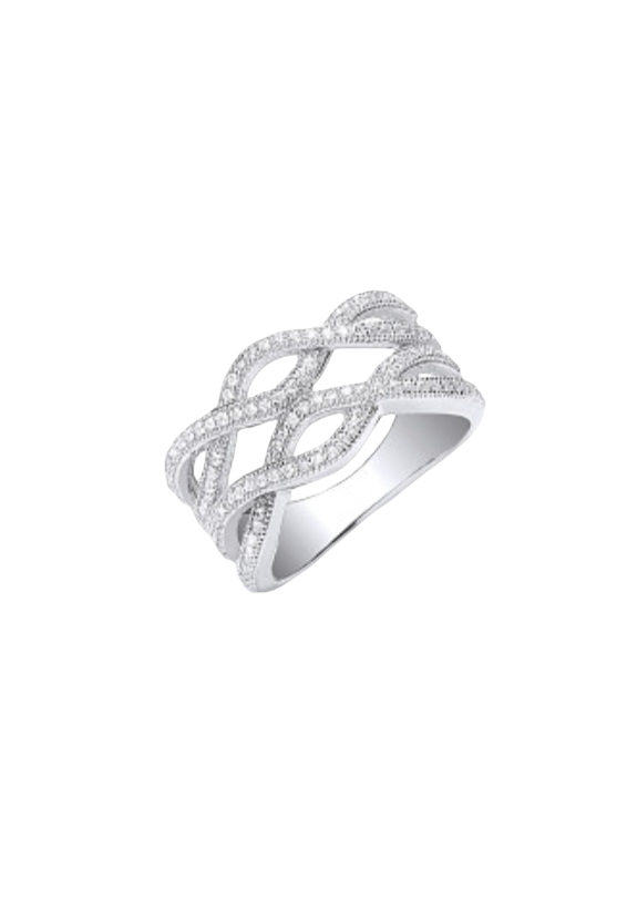 Wavy Cz Dress Ring