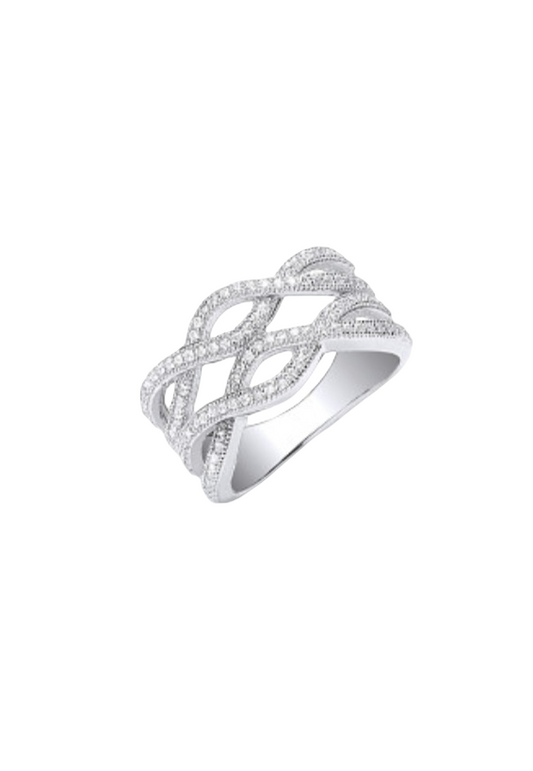 Wavy Cz Dress Ring