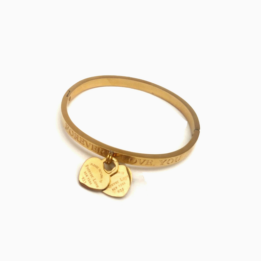 Double Heart Bangle