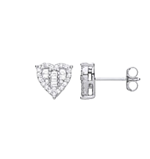 Cz Fancy Heart Earrings