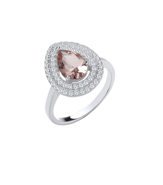 Pear Shape CZ Dress Ring