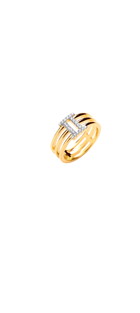 Ribbed Cz Ring