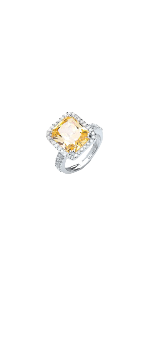 Yellow CZ Dress Ring