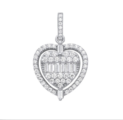 Fancy Cz Heart Necklace