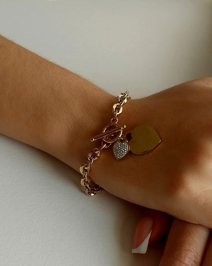 T Bar Heart Bracelet