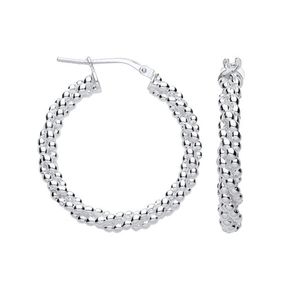 Beaded Twist Hoop Earrings