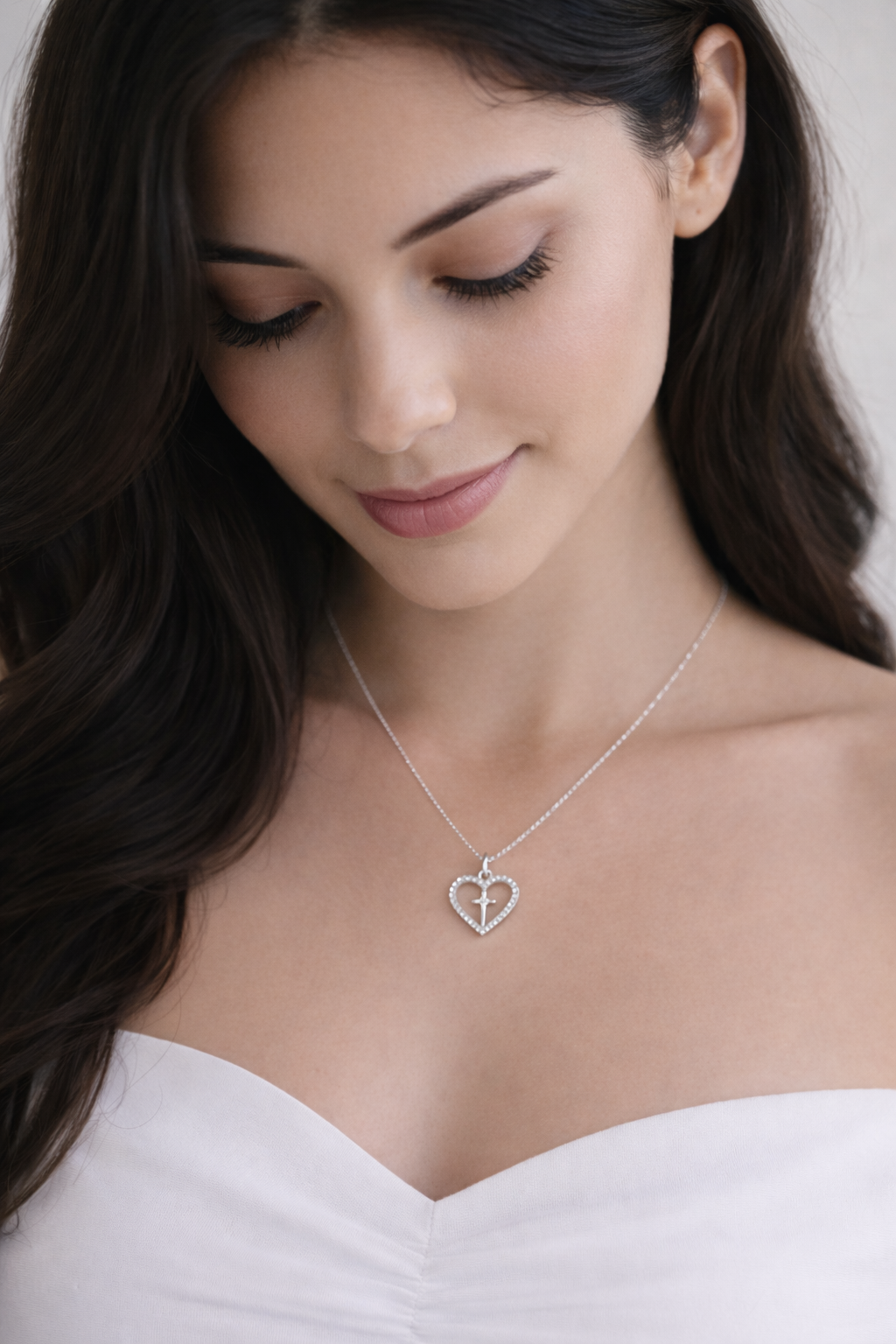 Heart Cross Necklace