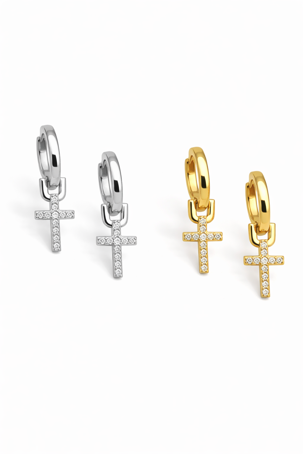 Cross Huggie Earrings