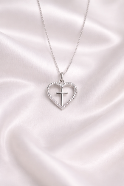 Heart Cross Necklace