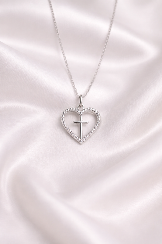Heart Cross Necklace