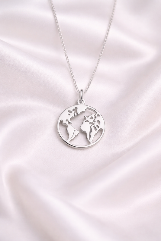 World Map Necklace