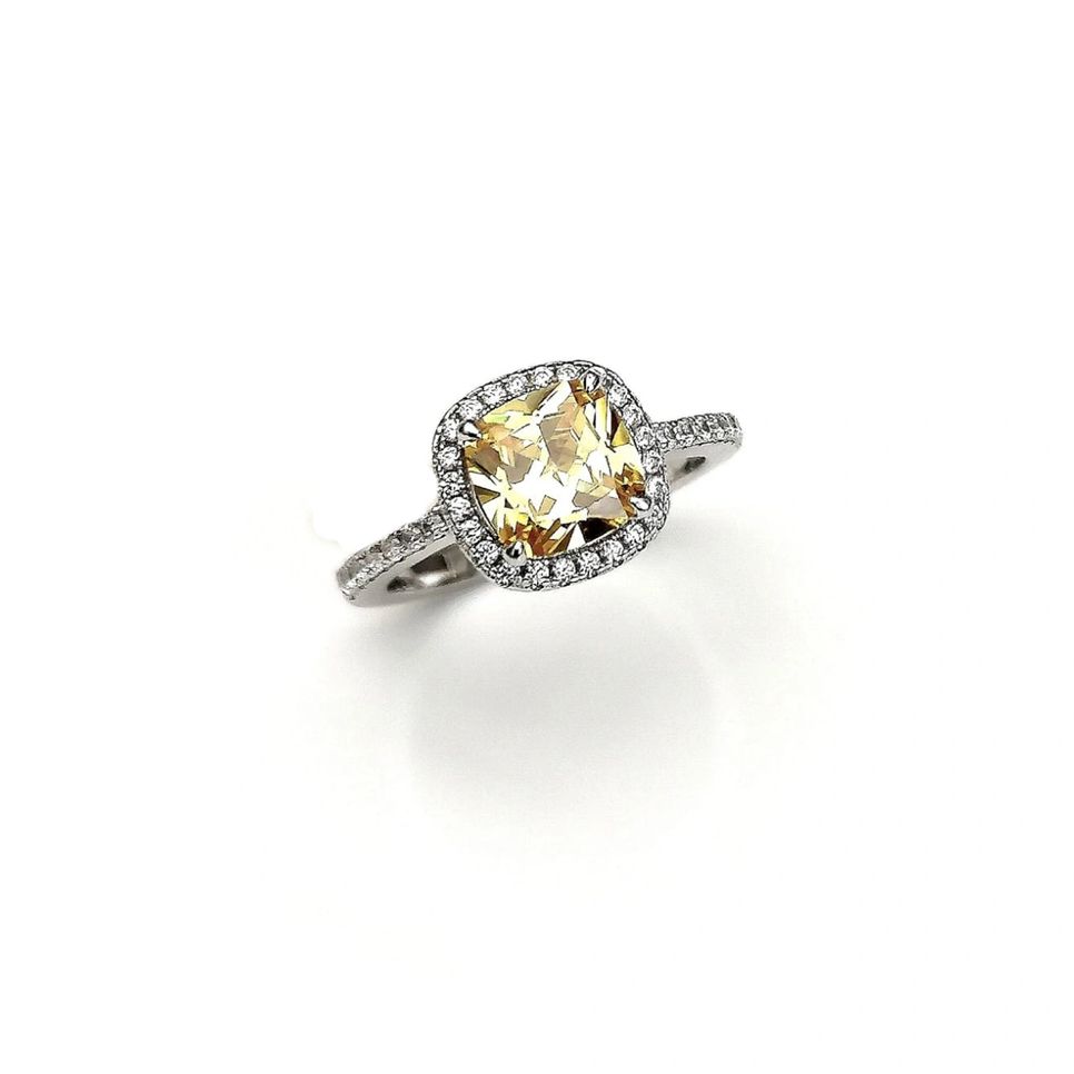 Yellow Cushion Cut Ring