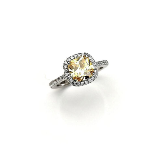 Yellow Cushion Cut Ring