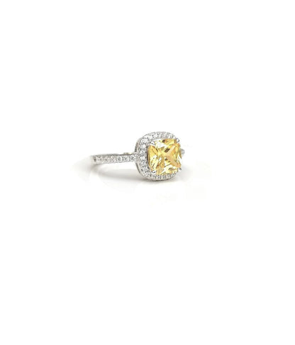 Yellow Cushion Cut Ring
